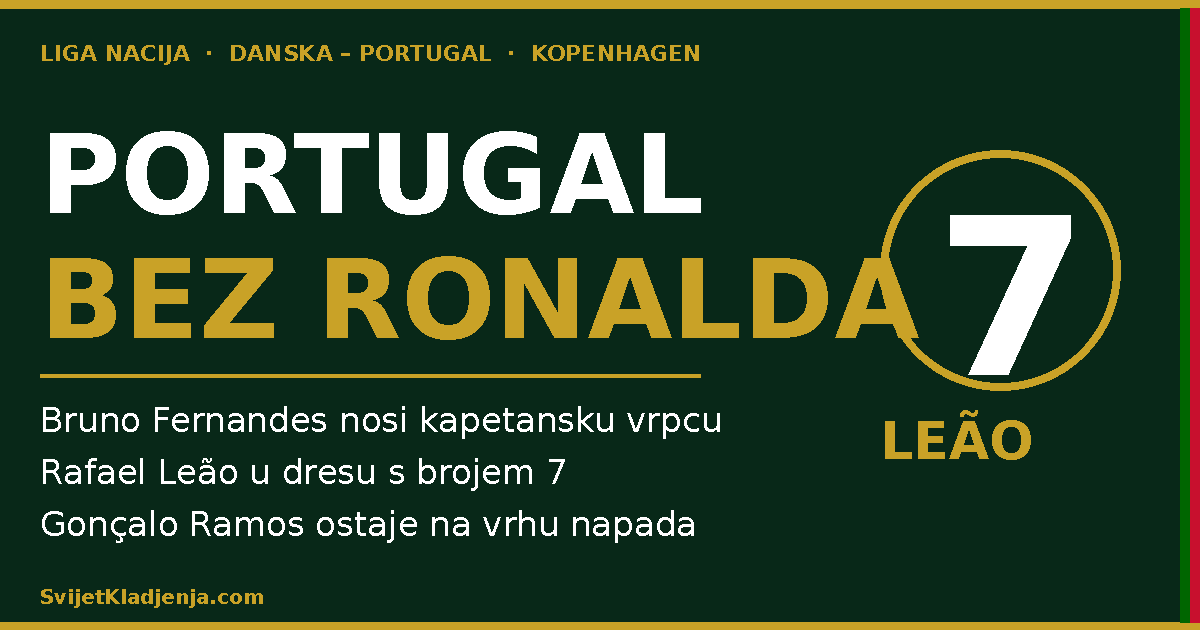 Portugal bez Ronalda: Bruno Fernandes kapetan, Leão u dresu s brojem 7