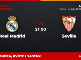 Real Madrid – Sevilla prognoza i tip: golovi na Bernabéuu, nedjelja u 21:00 Real Madrid – Sevilla, La Liga, 9. kolo: prognoza i kvote