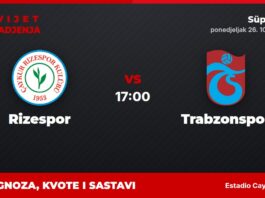 Rizespor – Trabzonspor prognoza i tip: pobjeda gosta, ponedjeljak u 17:00 Rizespor – Trabzonspor, Süper Lig: prognoza i kvote