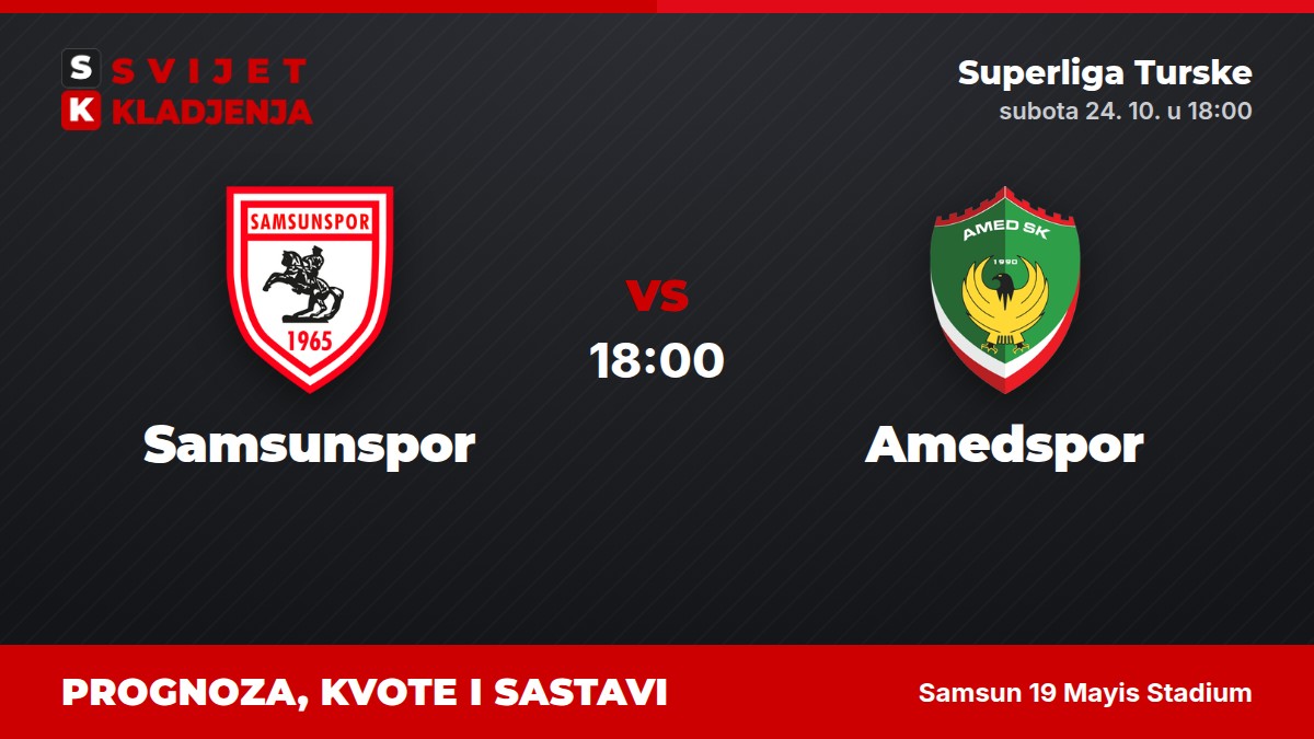 Samsunspor – Amedspor, Superliga Turske: prognoza i kvote