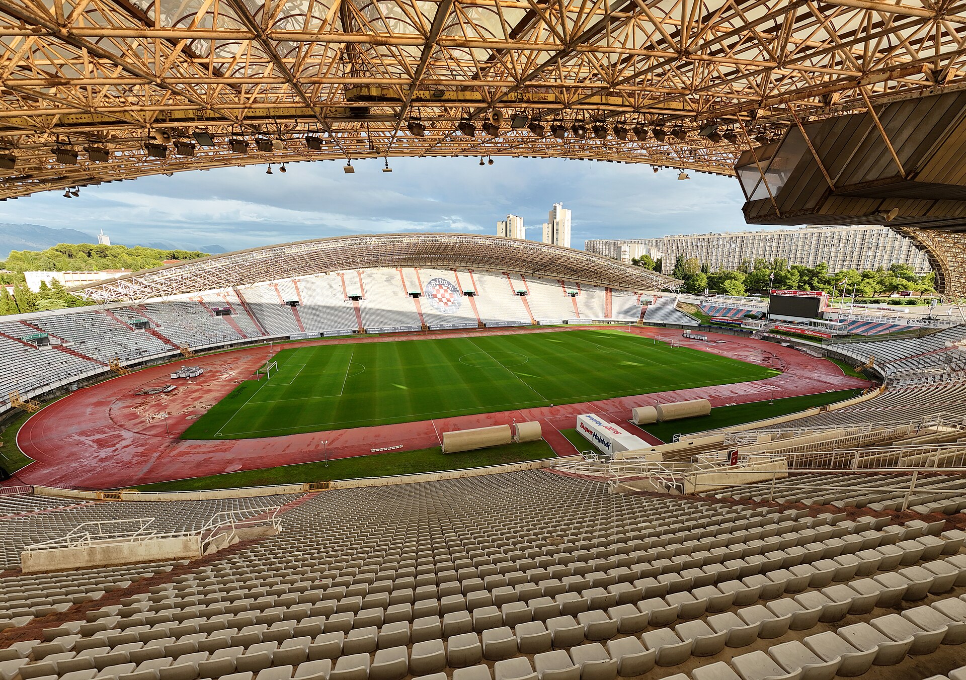 Unutrašnjost stadiona Poljud u Splitu, gdje Hajduk u subotu dočekuje Goricu
