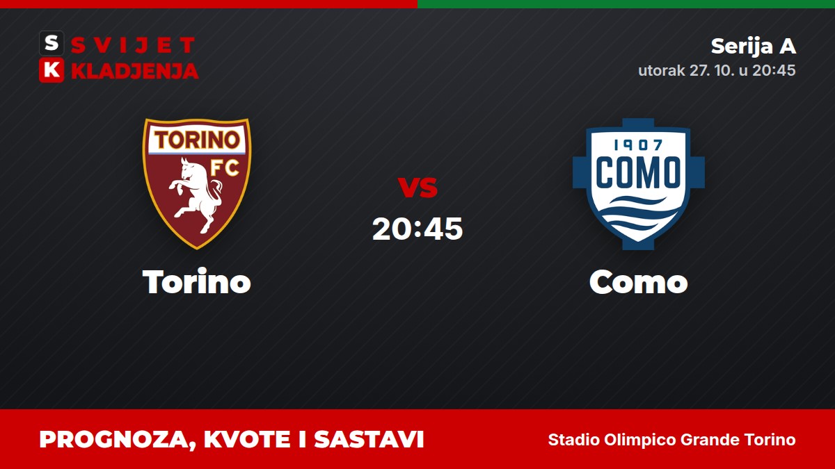 Torino – Como, Serija A: prognoza i kvote