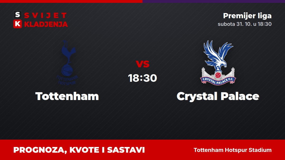 Tottenham – Crystal Palace, Premijer liga: prognoza i kvote