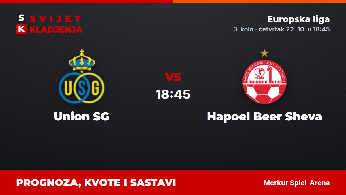 Union SG – Hapoel Beer Sheva, Europska liga: prognoza i kvote