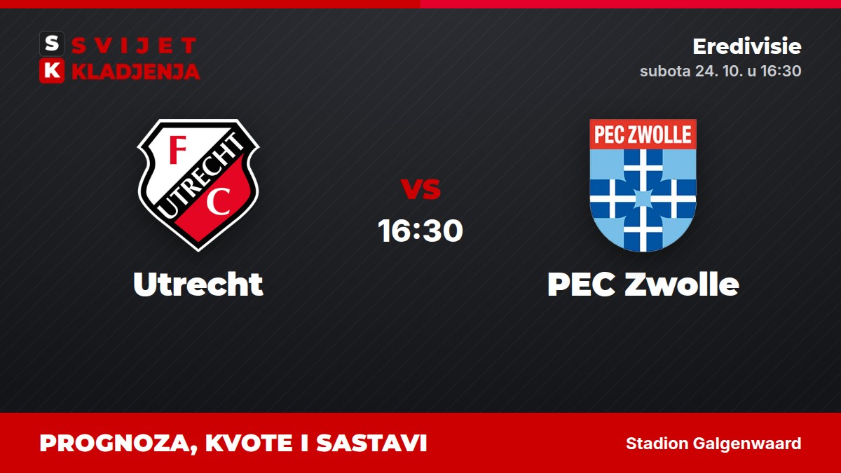 Utrecht – PEC Zwolle, Eredivisie: prognoza i kvote