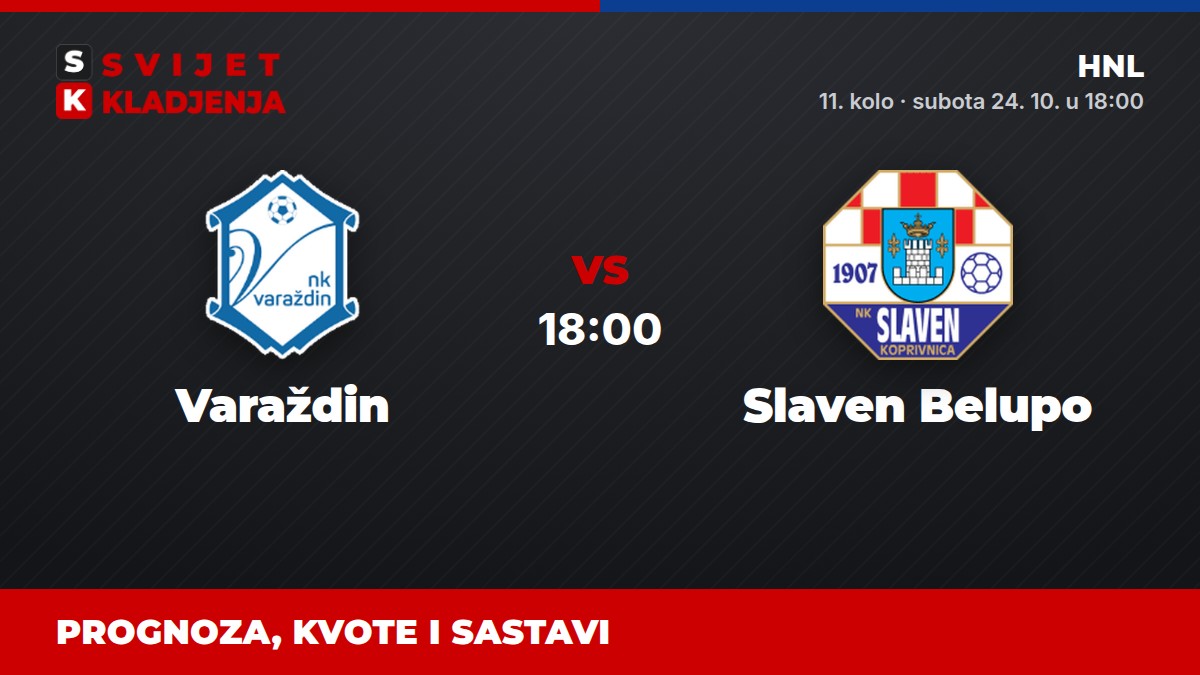 Varaždin – Slaven Belupo, HNL: prognoza i kvote